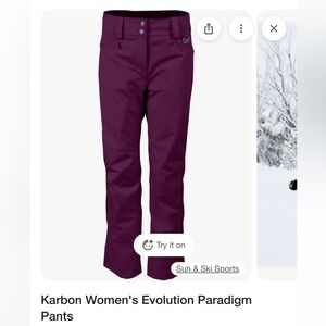 Karbon women’s purple snow pants NWT